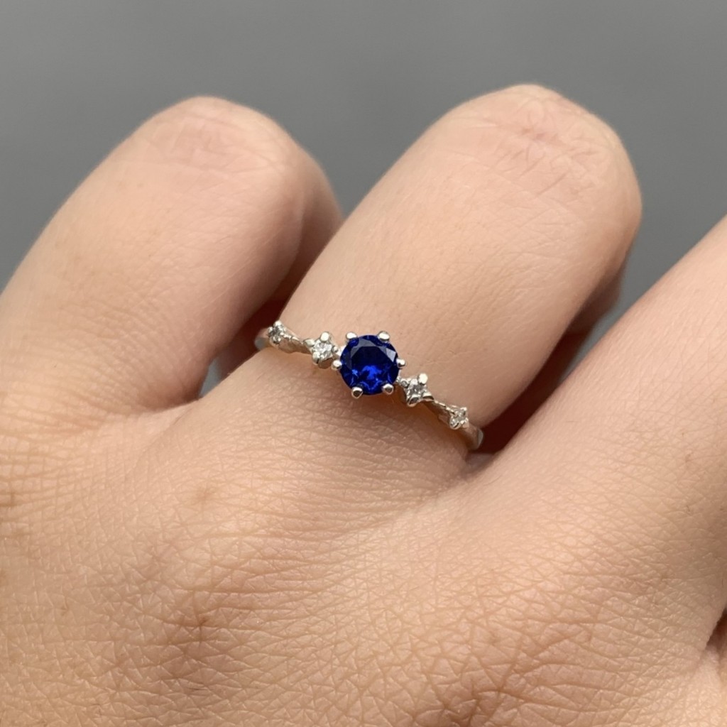 Anel Solitário Luísa (Zirconia Azul Safira) Prata 925 - Compromisso, Formatura, debutante em Oferta na Shopee