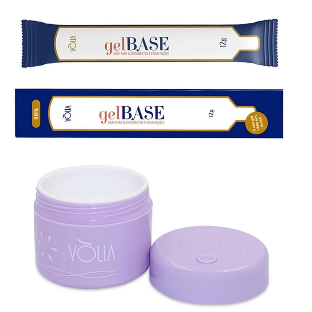 Sachê Refil Gel Base 12g + Pote ECO Reutilizável 15g Vòlia Unhas Nail Designer Alongamento Manicure em Oferta na Shopee