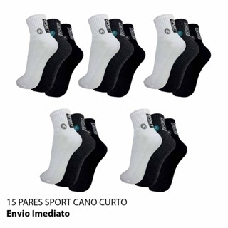 Kit 6 ou 15 Pares Meias Masculina Cano Curto Sport Original em Oferta na Shopee
