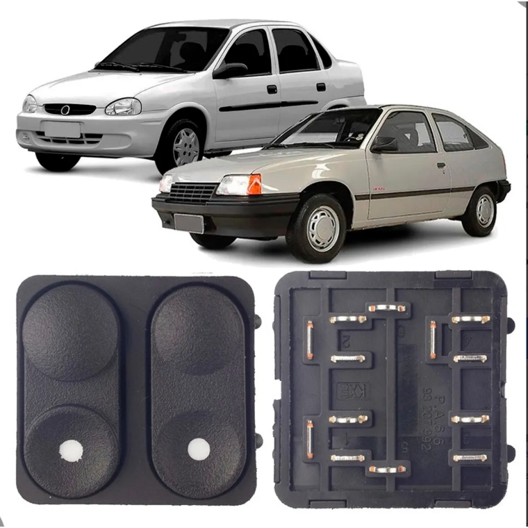 Comando Botão de Vidro Elétrico Duplo Corsa Classic Hatch e Kadett