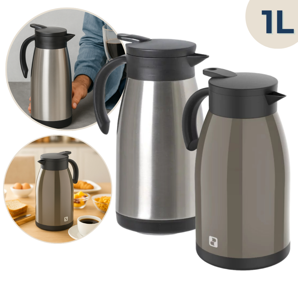 Garrafa Bule Térmica Para Café Chá 1 Litro Aço Inox Elegance Soprano em Oferta na Shopee