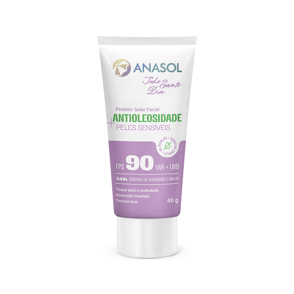 Anasol Todo Santo Dia Protetor Solar Facial Antioleosidade Sensitive FPS 90 40g