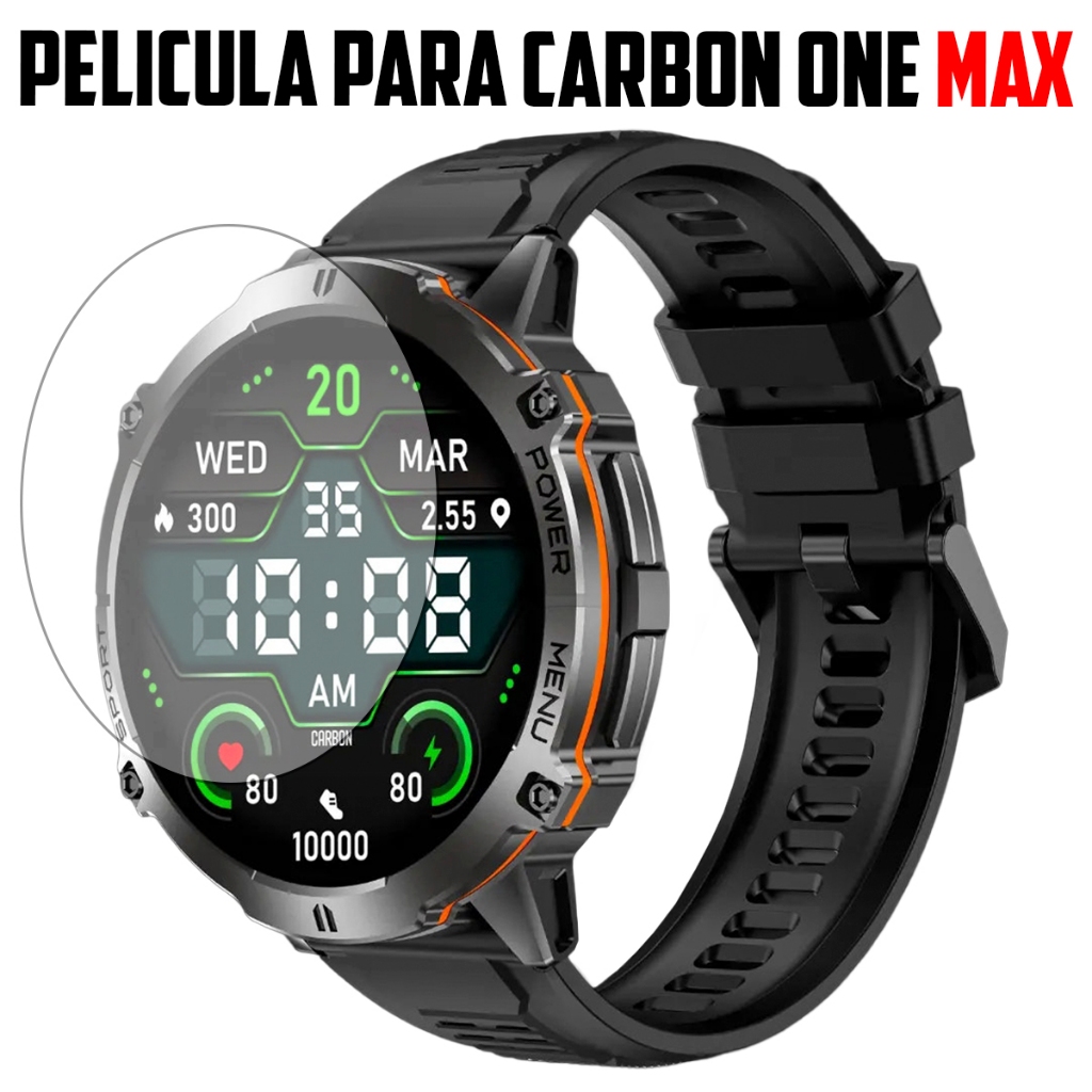 Película de vidro temperado para Smartwatch Carbon One MAX Proteção Tela