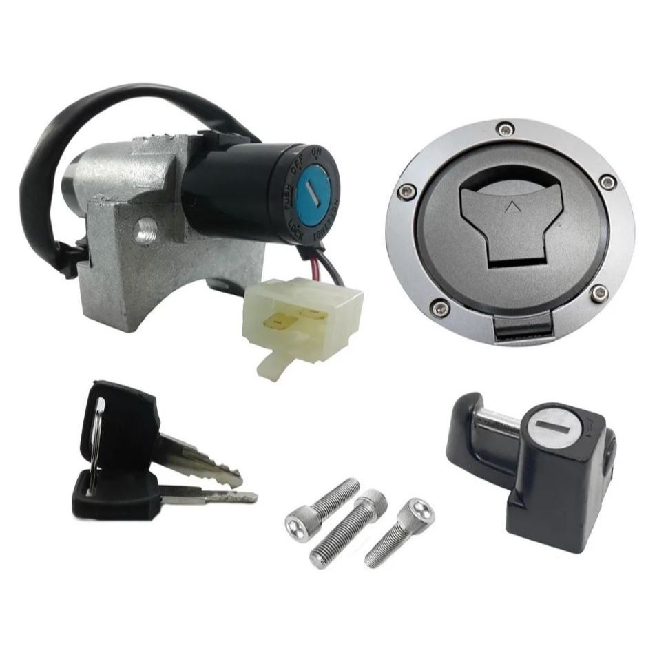 Kit Chave Titan 160 EX Ignição + Trava + Tampa Tanque 2 Fios Ano até 2017