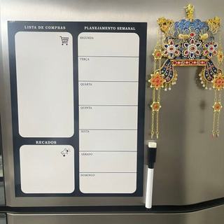 Planner Semanal Mensal Magnetico Ima De Geladeira Com Caneta