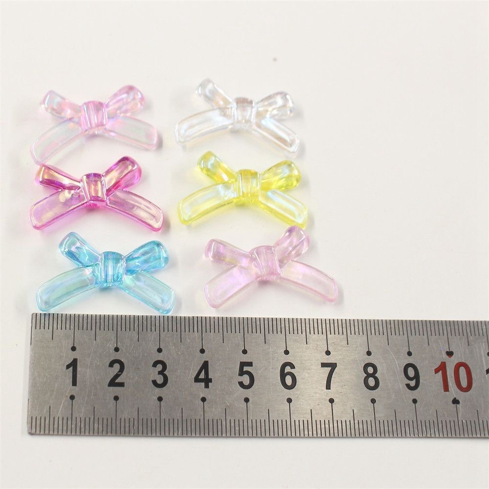 Kit com 98 Laços Simples em ABS Furta-Cor Colorido 19x33mm –Para Bijuterias e Artesanato — imagem 2 de 2
