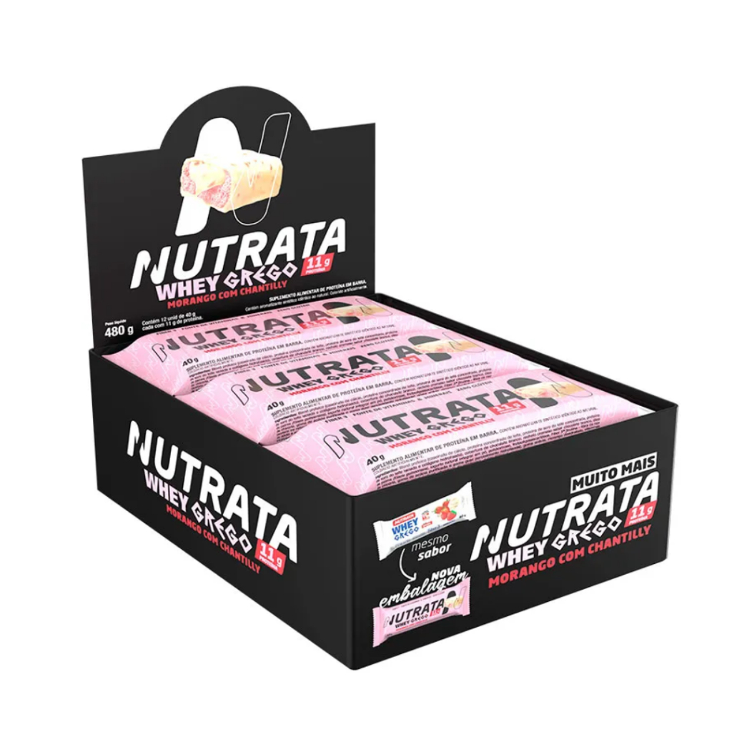 Grego Bar Caixa 12 Unidades Nutrata 40g - Barrinha de Proteina em Oferta na Shopee