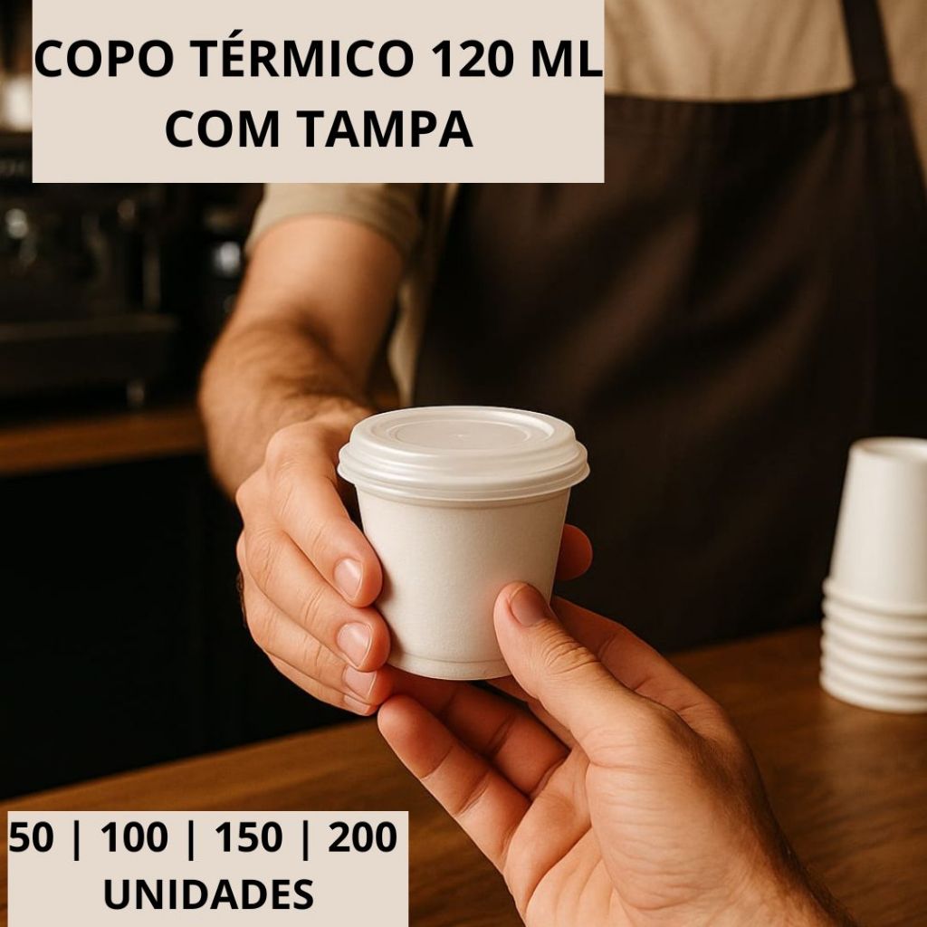 Copo de Isopor Térmico 120ml Com Tampa Sem Furo Ultratherm Café Chá Chocolate Quente 100 Unidades em Oferta na Shopee