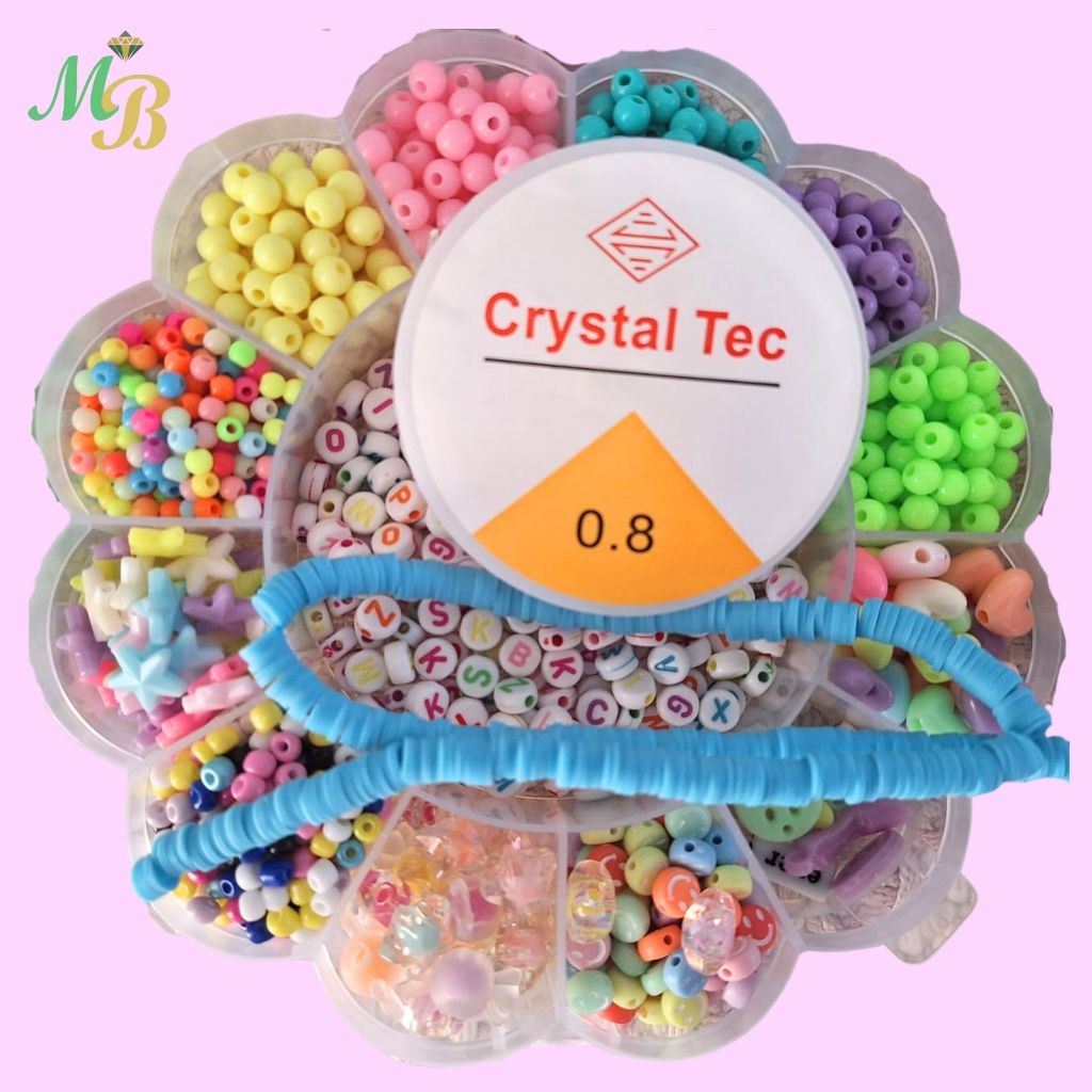 Escolha Maleta Kit + Miçangas  + Silicone para Pulseiras Completo Infantil Bijuteria em Oferta na Shopee