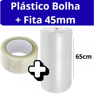 Plástico Bolha Bobina 65cm X 100 metros Mais Fita 45mm 100m Proteção Mudança E-Commerce 25 micras em Oferta na Shopee