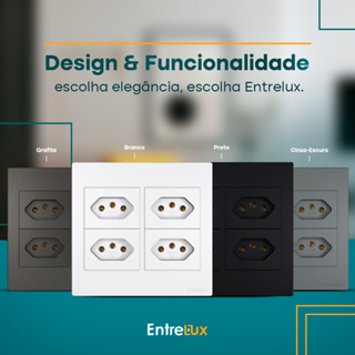 Conjunto 4 Tomadas Universal 4x4 10a 20a 110v 250v 2p+t Entrelux Linha Classic em Oferta na Shopee
