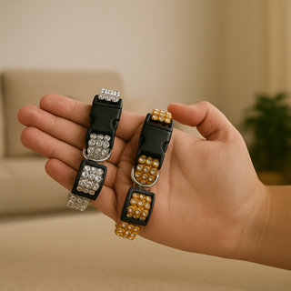 Coleiras Com Strass Luxo Acessório Para Cachorro E Gato Pet Pequeno Médio Porte Envio Imediato em Oferta na Shopee