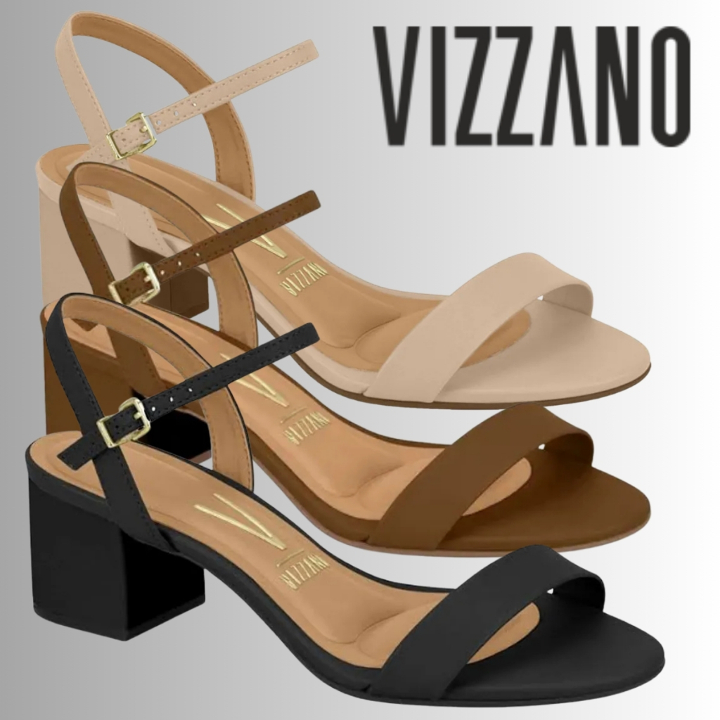 Sandalia Vizzano Feminina Salto Grosso Medio Palmilha Comfy | Lançamento! | Original Vizzano!