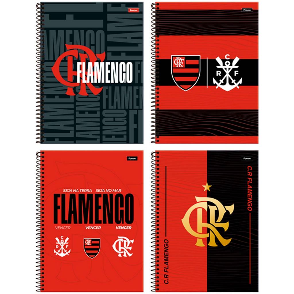 Caderno Universitário Espiral 12 Matérias Flamengo Capa Dura em Oferta na Shopee