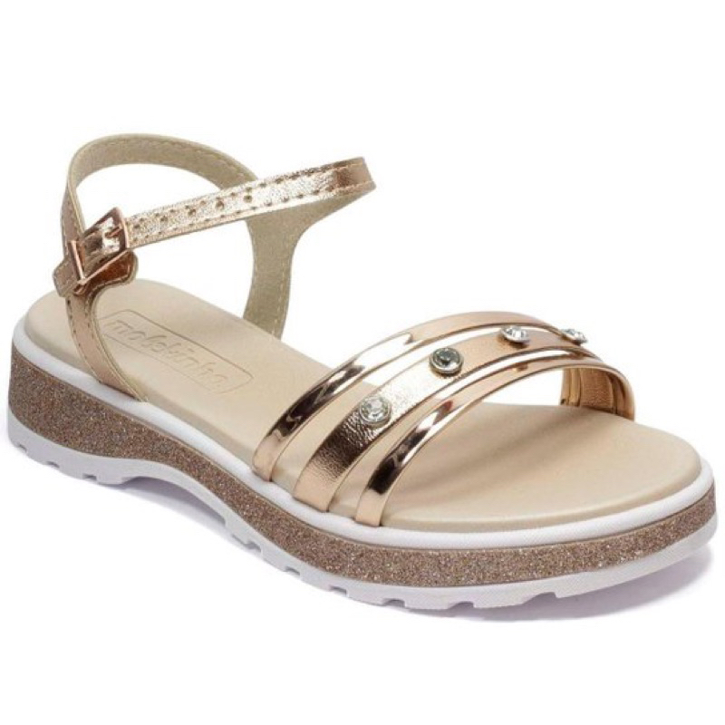 Sandália Infantil Molekinha Metalizado Premium Menina 2361.210 - Ouro