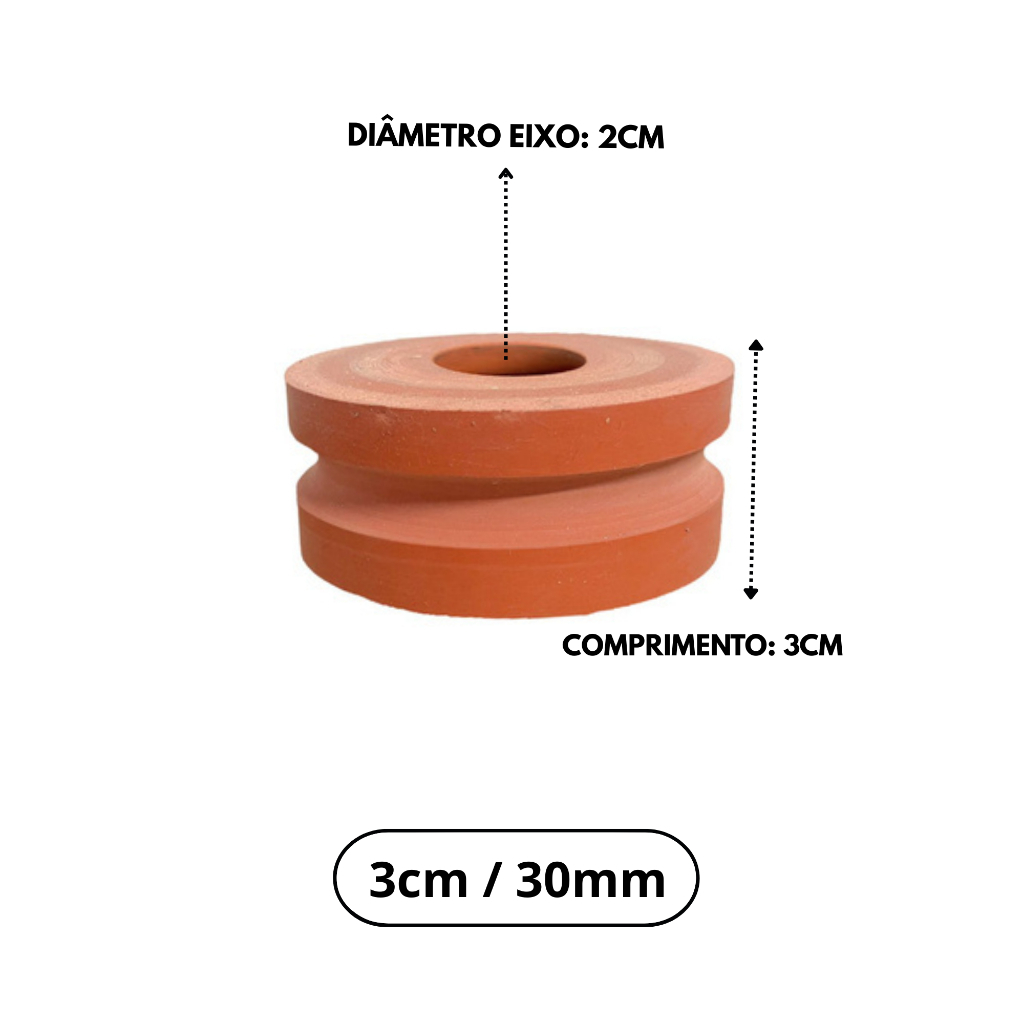 Rolo de Silicone p/ Caneta Transfer Giro Laser  (3cm com cavidade para caneta)