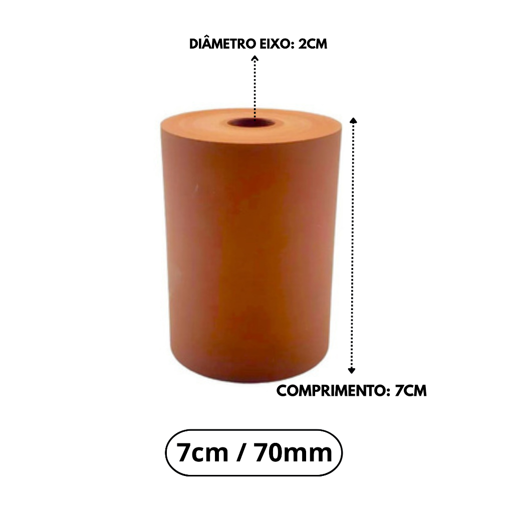 Rolo de Silicone p/ Personalizar Transfer laser  Start Máquinas Giro (7cm Liso)