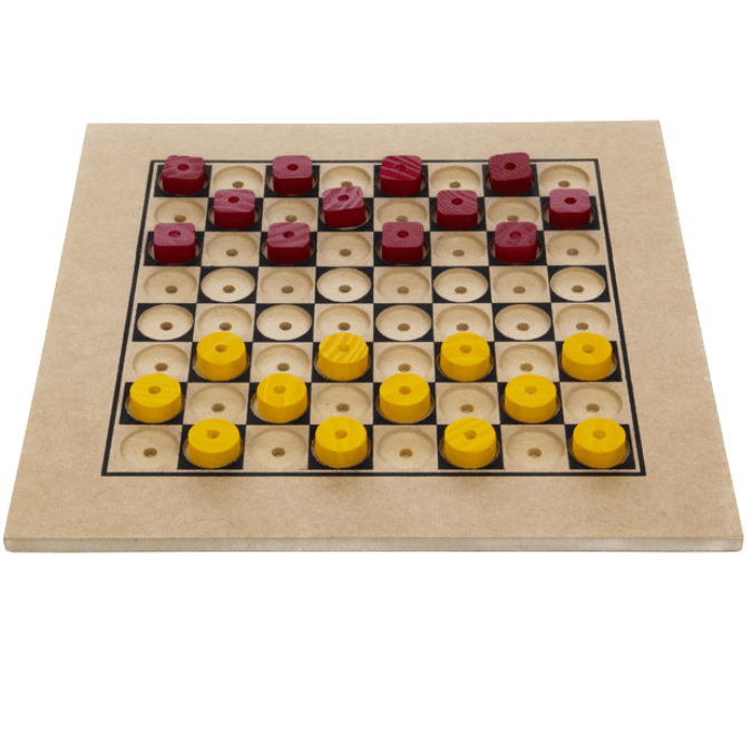 Jogo De Damas Tabuleiro Adaptado Braille Jogo Inclusivo Educativo Madeira