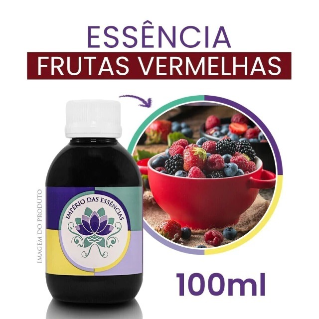 Essência Frutas Vermelhas 100ml Aroma Doce e Frutado para Sabonetes, Difusores e Cosméticos