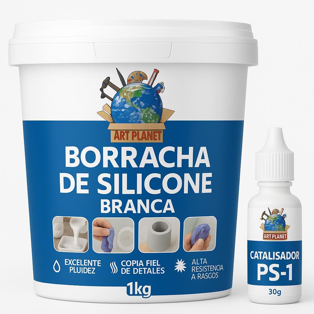 Borracha de Silicone Branca  para Moldes para Resina- 1KG  +Catalisador em Oferta na Shopee