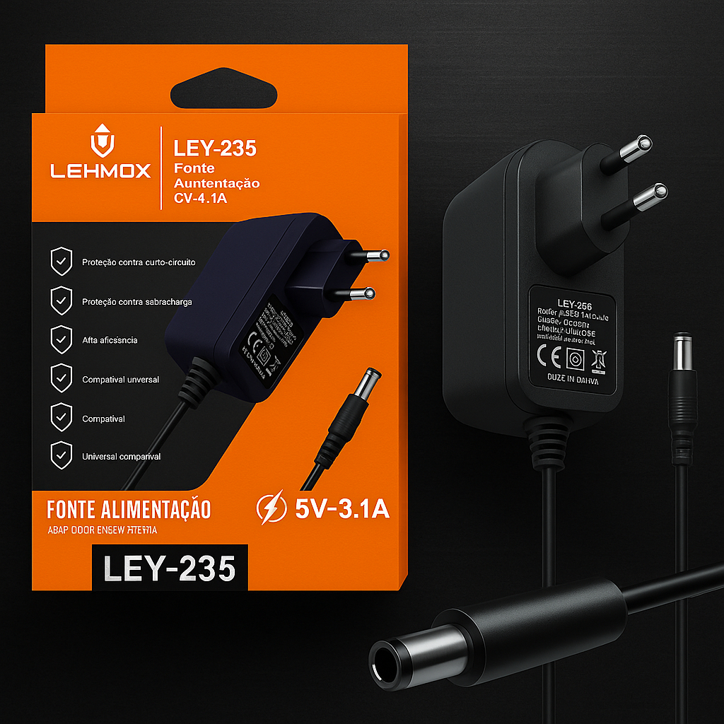 Fonte de Alimentação 5V 3.1A Bivolt – Carregador Adaptador para TV Box, Roteador Wi-Fi, Switch, Câmera de Segurança, HD