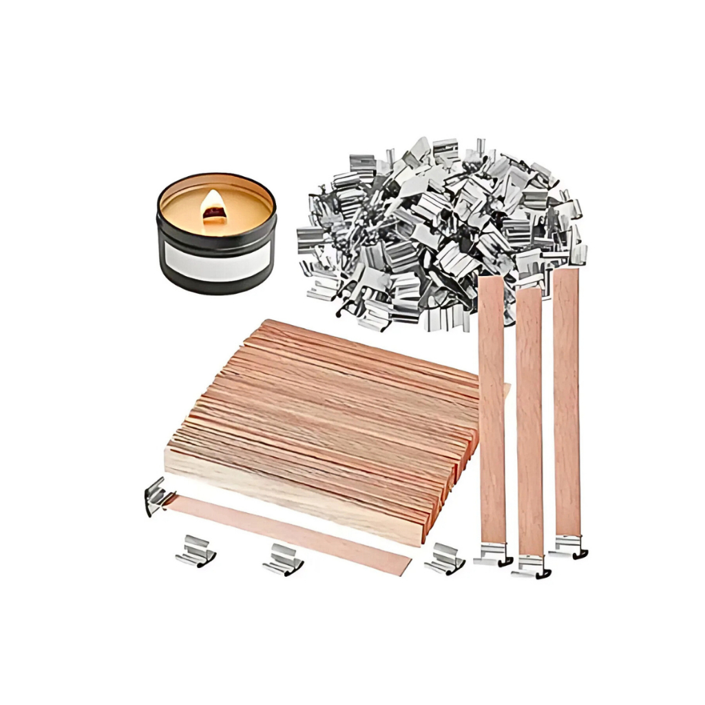 Pavio para Velas Madeira 13cm com Suporte – DIY Vela Artesanal