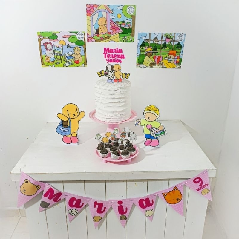 Kit Festa Bobie GodS Personalizado Só Um Bolinho Festa em Casa Aniversário Infantil adulto Mesversário lembrancinhas