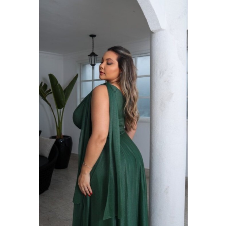 Vestido de Festa em Tule – Manga Única Madrinhas, Formandas e Convidadas. Esmeralda e várias cores