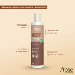 Shampoo Crespo Power Apice 300ml Hidratante Controla o frizz