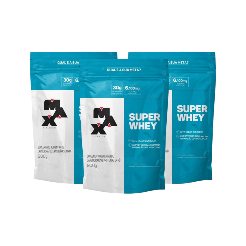3x Super Whey Protein 900g - Max Titanium