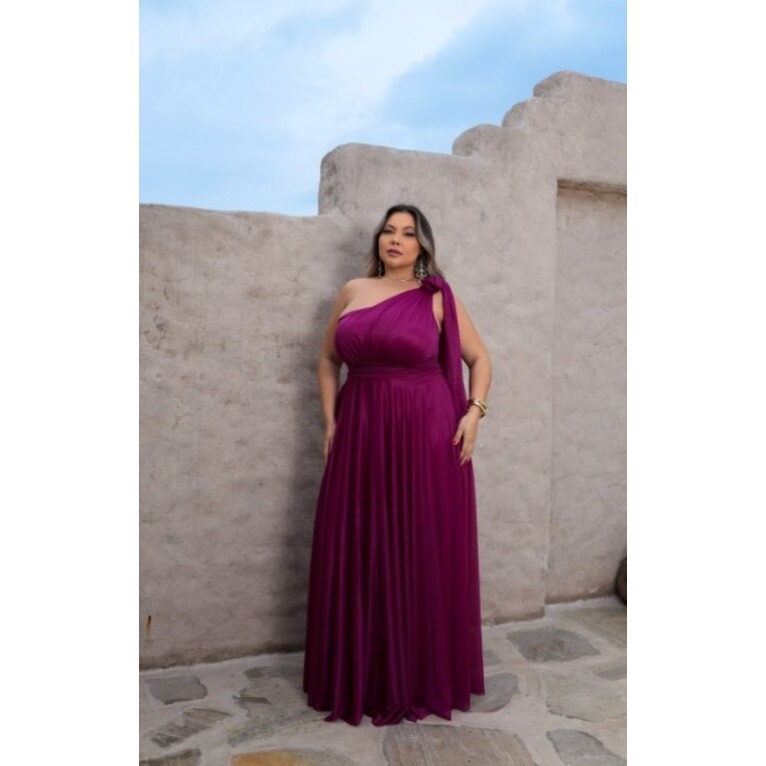 Vestido de Festa em Tule – Manga Única Madrinhas, Formandas e Convidadas. Fúcsia e Várias Cores.