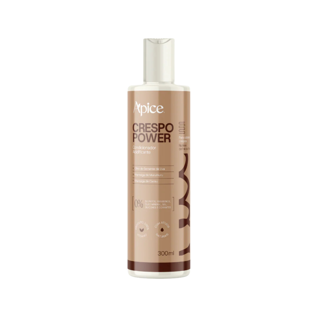 Condicionador Crespo Power Apice 300ml Condicionador acidificante Regenera a fibra capilar