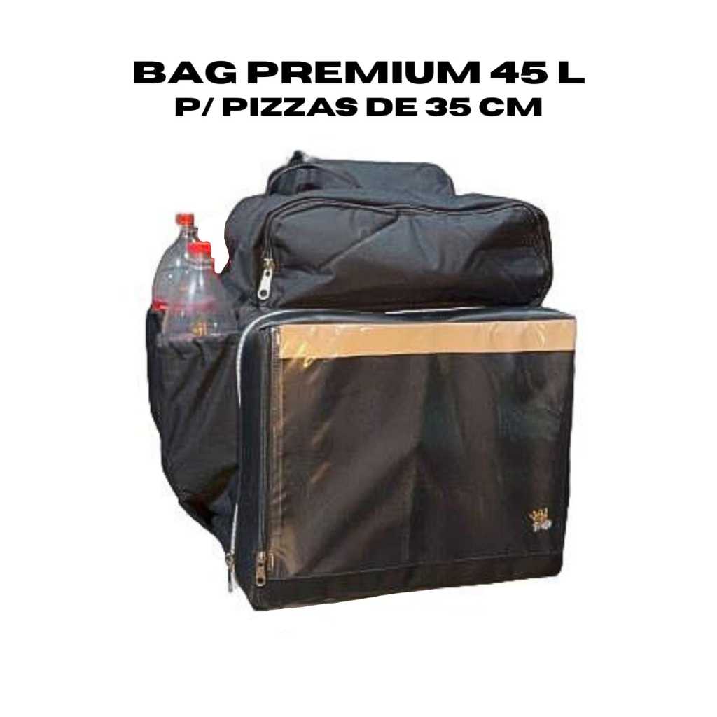 Mochila Térmica Delivery 45L – Bag Reforçada Tecido oxford  Impermeável p/ Pizza 35cm | Motoboy Profissional