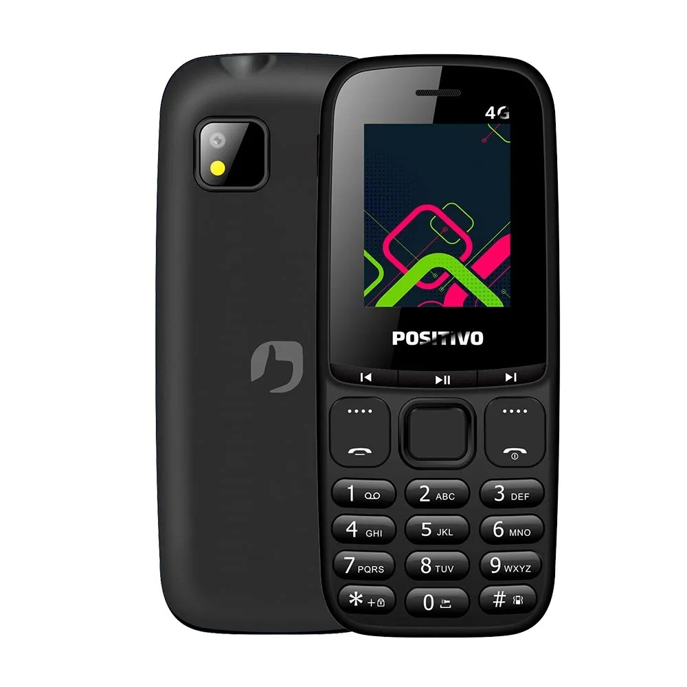 Celular Positivo P26 4G Dual chip Tela 1.8" Memória Interna 128MB Rádio FM Preto