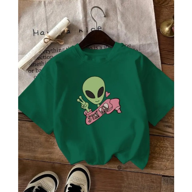 Camisa Básica Feminina Estampada Divertida ET Camiseta Unissex Masculino Feminino Moda Primavera Verão