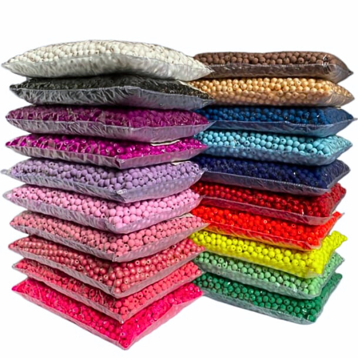 Missanga Fosca Emborrachada Com Furo 8mm artesanato e terço