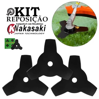 Kit 3 Disco Lâmina 3 Pontas P/ Roçadeira Nakasaki 62cc 63cc 65cc Pro 75cc em Oferta na Shopee