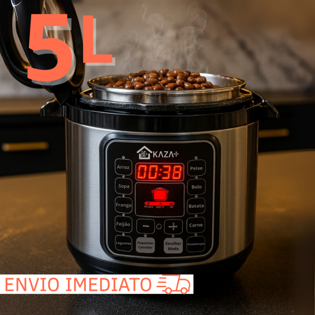 Imagem Panela de Pressão Elétrica 5L Inox Painel Digital Preta 110V ou 220V