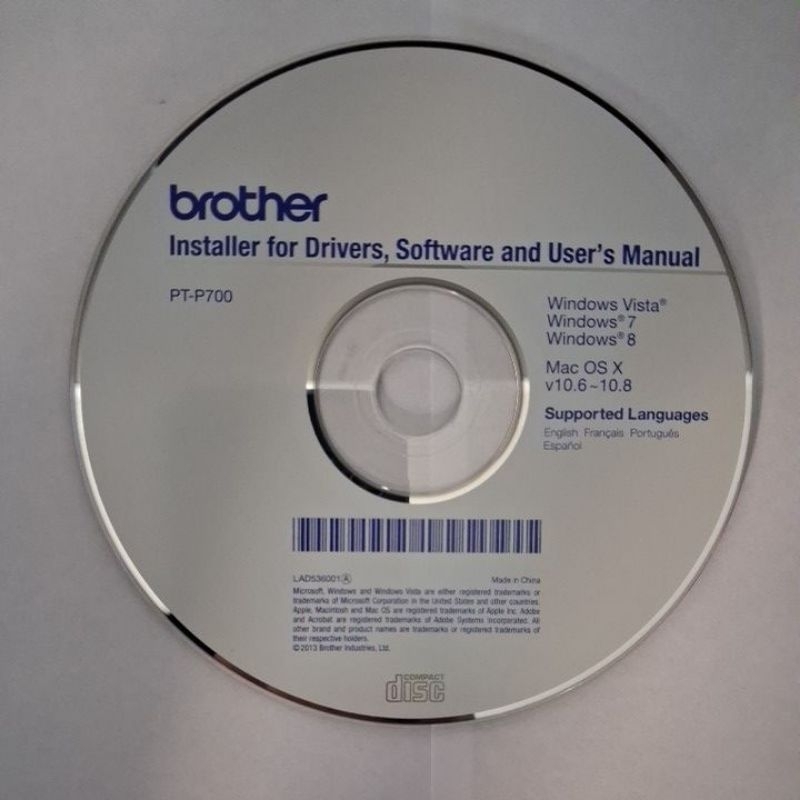 CD-ROM Brother PT-P700 Drivers