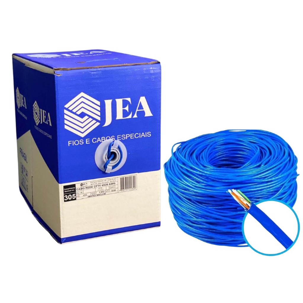 Caixa Cabo De Rede Rj45 Cat5 Cftv Azul - 305m