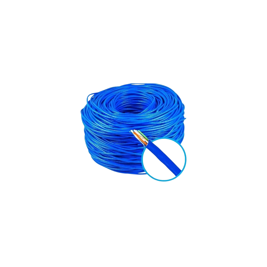 Rolo Cabo De Rede Rj45 Cat5 Cftv Azul - 50m