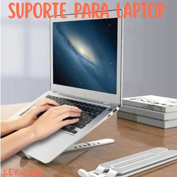 Suporte Para Notebook Ipad Tablet em Alumínio Ajustável Dobrável Ergonômico Resistente LEY-2180