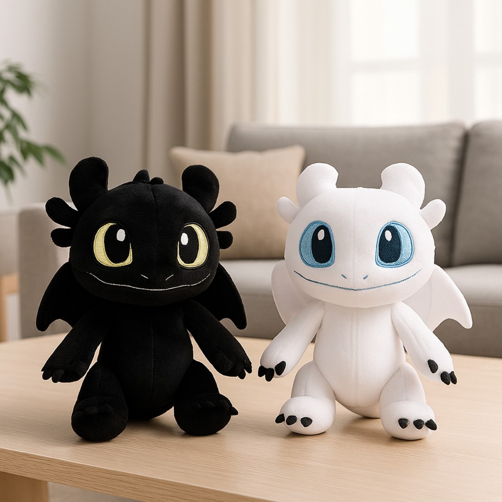 Pelucia Banguela e Fúria de Luz 30cm Filme Como Treinar seu Dragão Macia Antialérgica Brinquedo