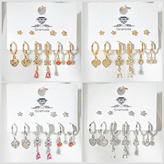 Conjunto de Brincos de Luxo Banhados a Ouro e prata Femininos, Semi Joia com Zircônia e Cristais em Oferta na Shopee