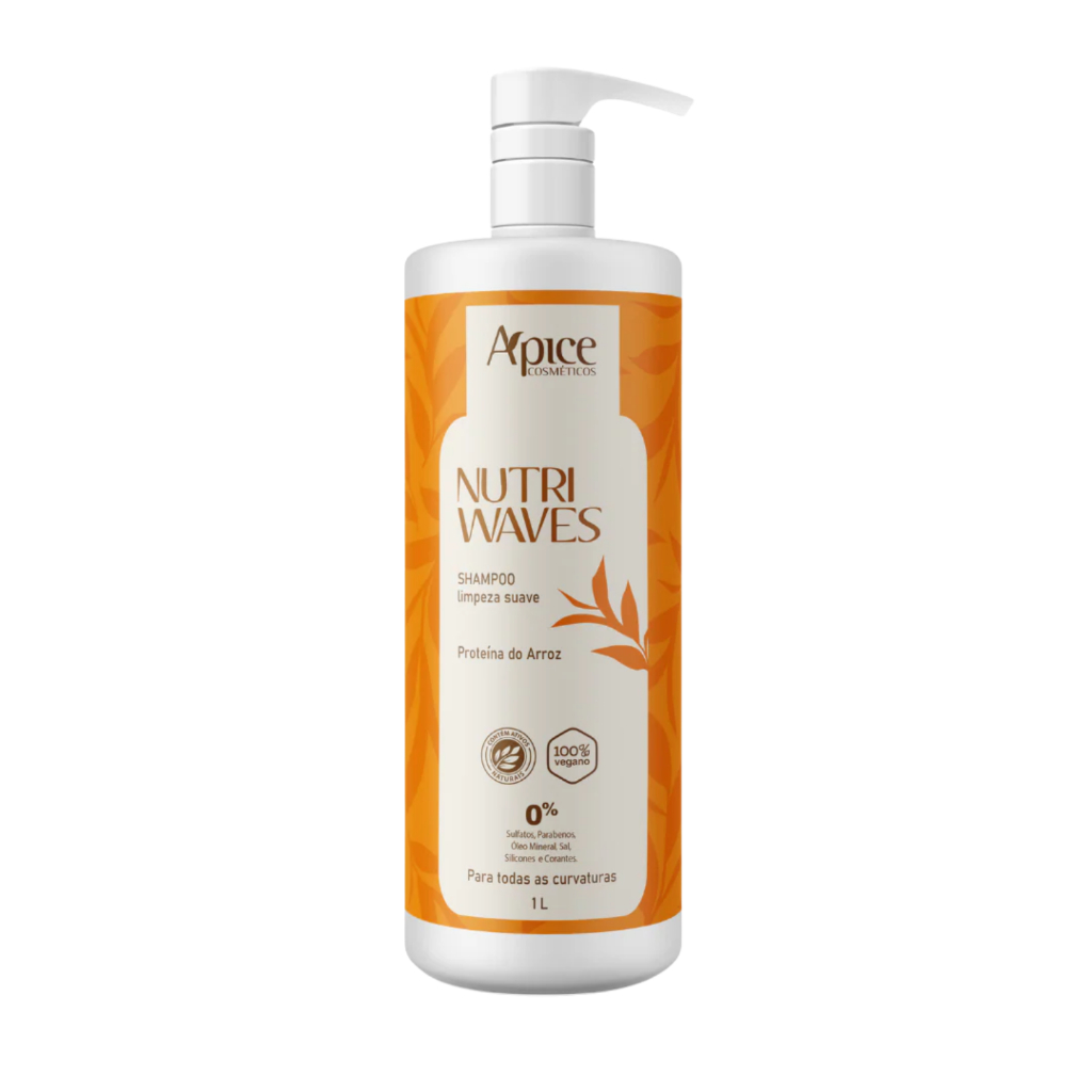 Shampoo Nutri Waves Apice 1000ml Higieniza o couro cabeludo Nutrição