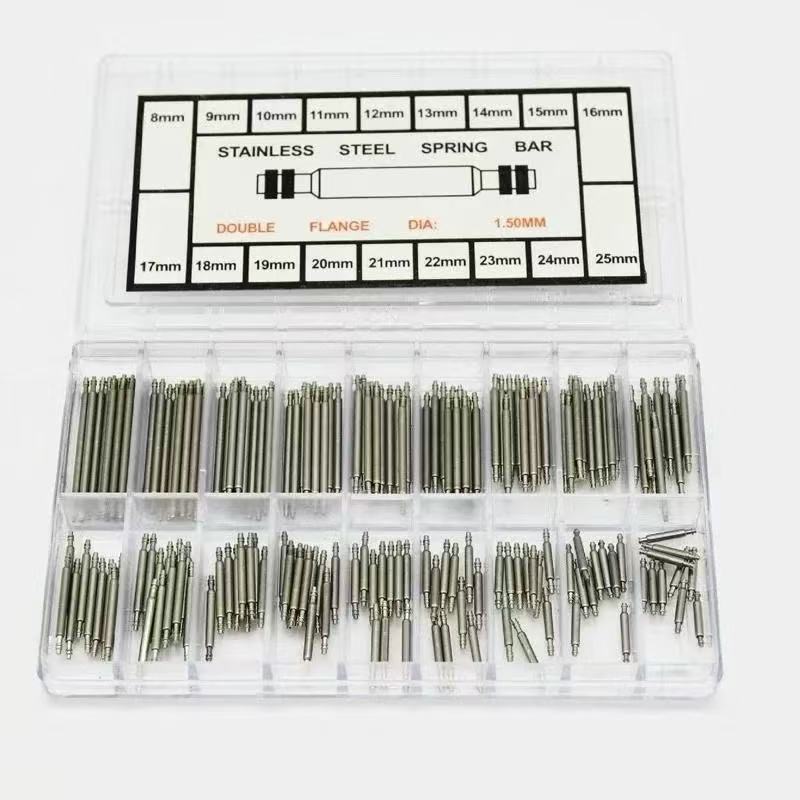 360PCS Relojoeiros 8mm-25mm Barras De Mola De Relógio Pinos De Ligação De Correia Kit De Reparo De Aço Inoxidável