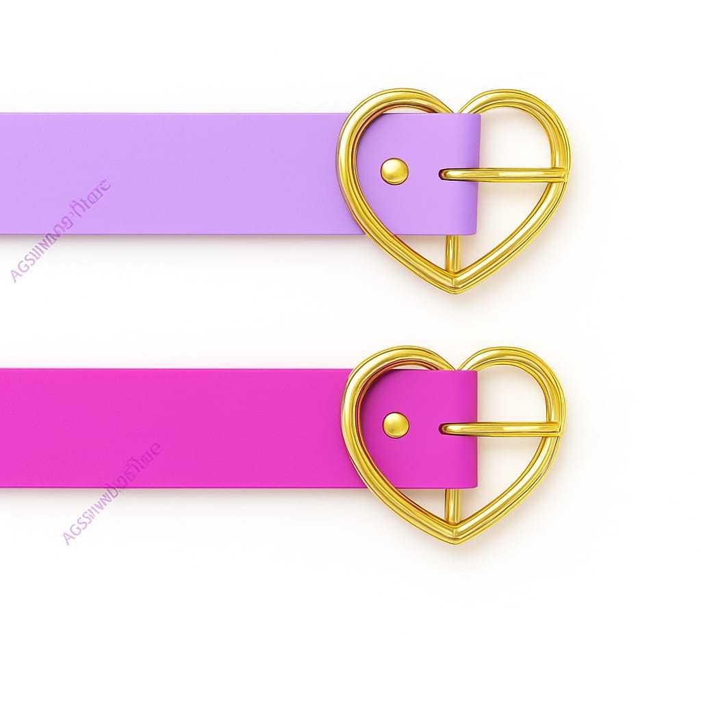 kit 2 cintos infantil com fivela coração dourado em Oferta na Shopee
