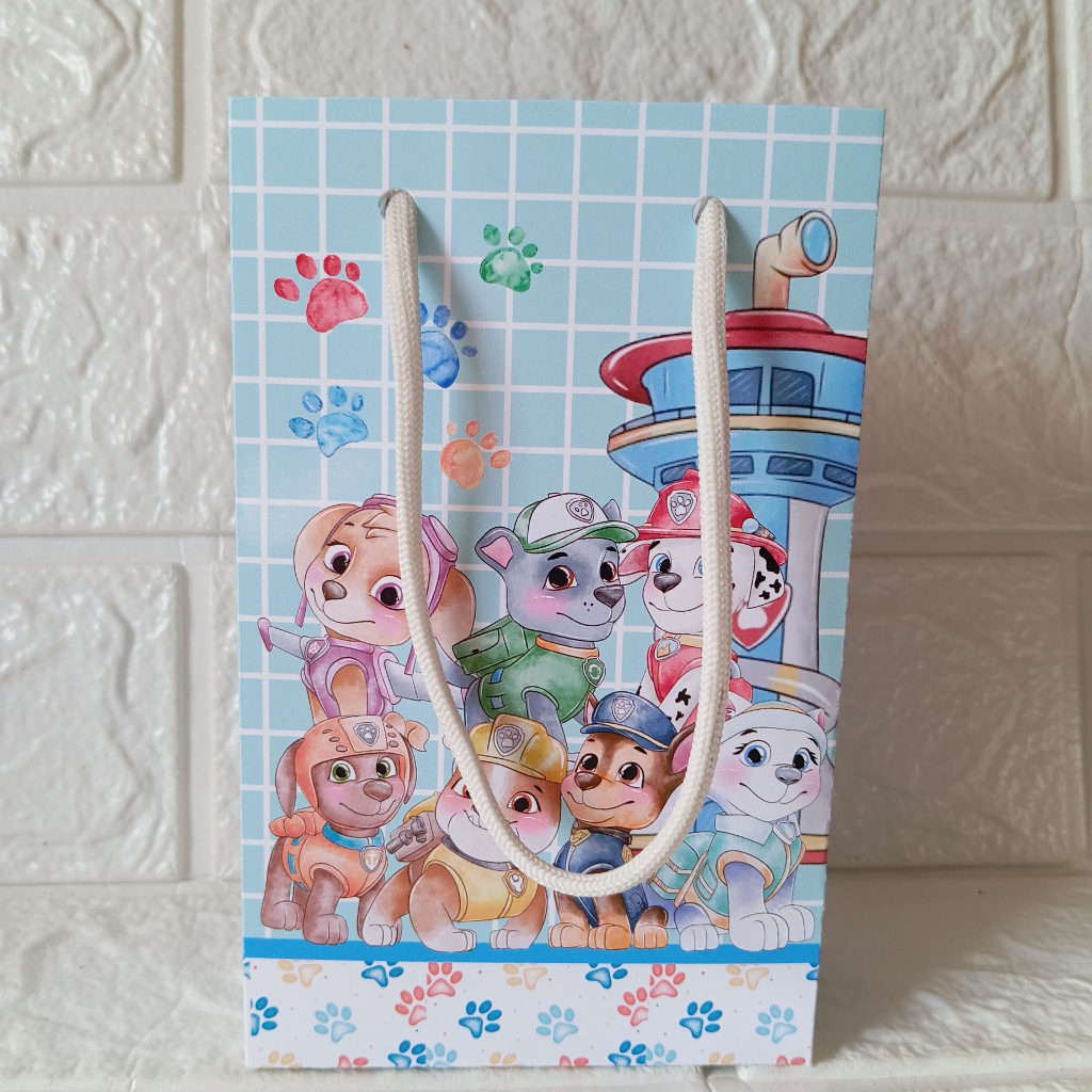 Sacolinha Personalizada Patrulha Canina Aquarela - PEGUE E MONTE - TAMANHO P