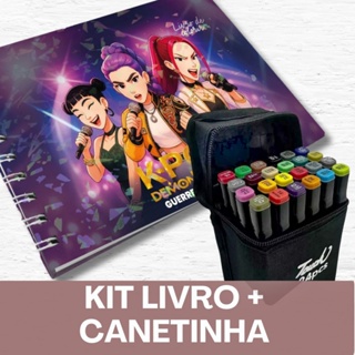 Guerreiras do K-pop – Livro de Colorir+ Canetinhas / 50 Folhas / Capa Holográfica em Oferta na Shopee