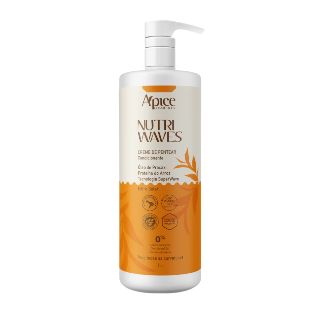 Creme de pentear Nutri Waves Apice 1000ml Ação condicionante Definição dos fios